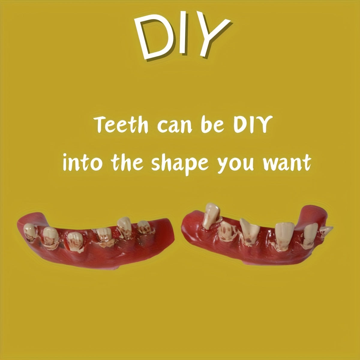 Pirate Choppers Yellow Teeth with Red Gums for Halloween & Pranks