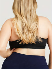 Plus Size Sports Bra Women's Plus Solid Front Zipper Wireless