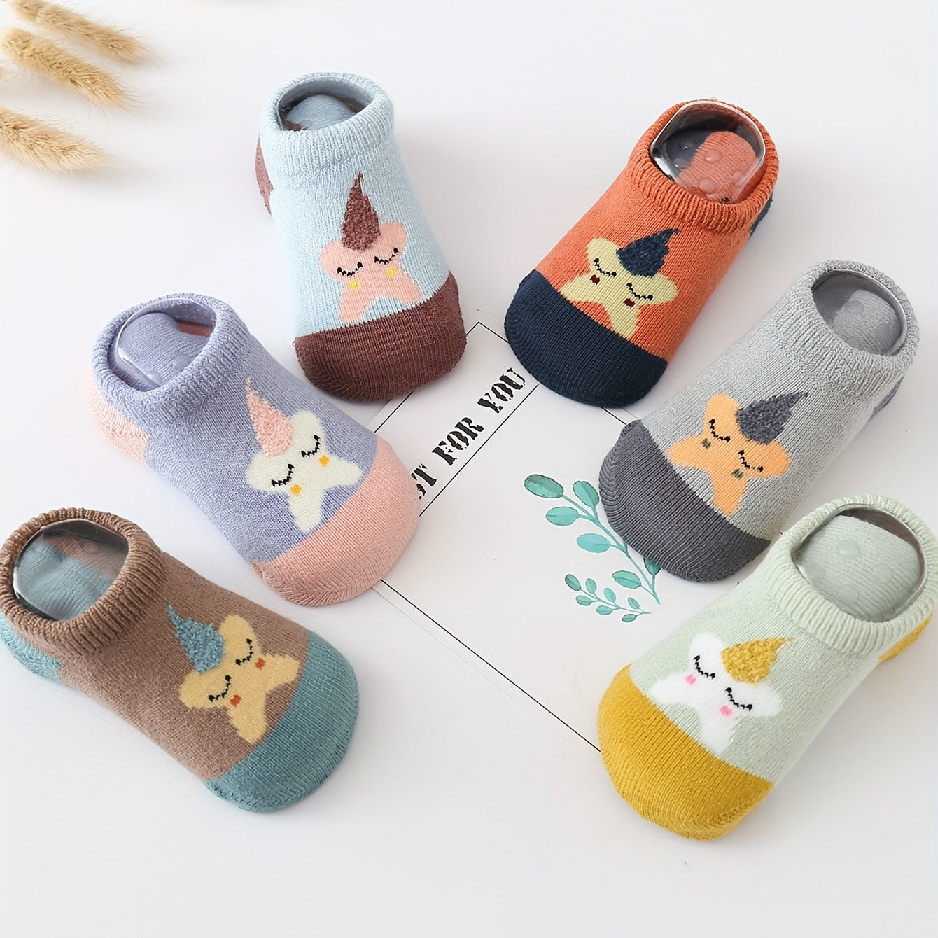 6 Pairs Baby Animal Floor Socks for Boys and Girls