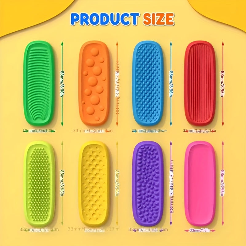 Silicone Sensory Stones Set - Textured Finger Toys for Anxiety Relief