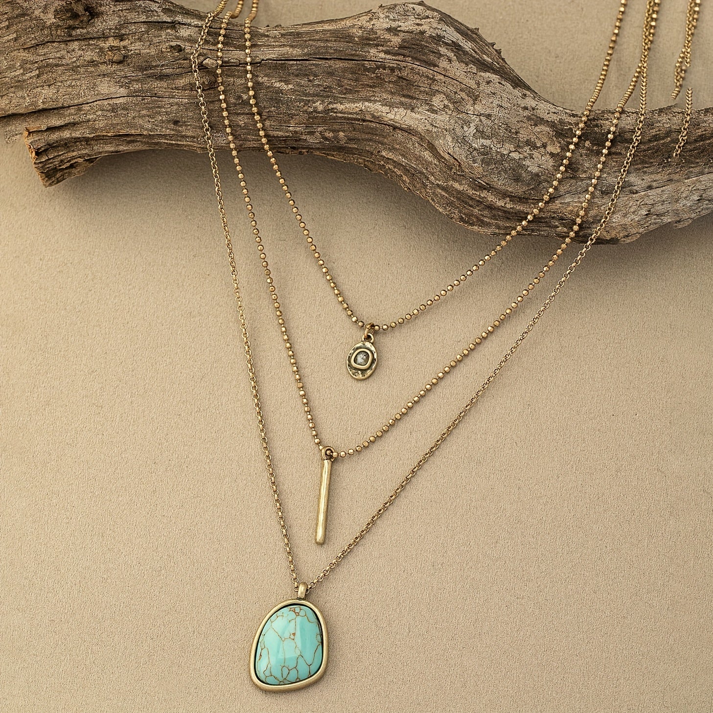 Vintage Boho Turquoise Multilayer Necklace For Women Girls Gift