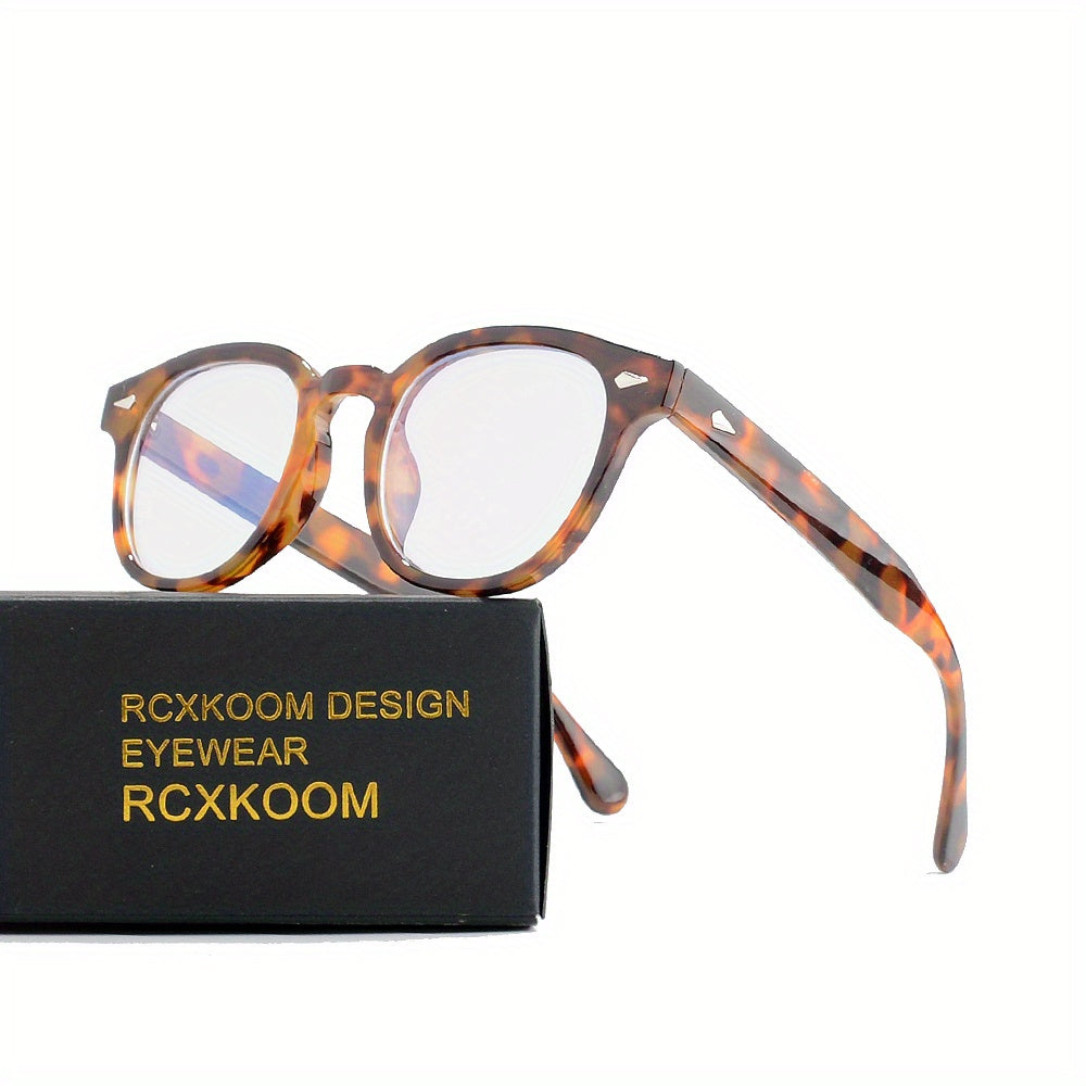 Vintage Round Light Block Glasses Unisex Clear Lens Round Frames