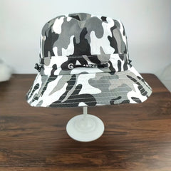 Gray Camouflage Print Bucket Hat Lightweight Sun Hat Unisex