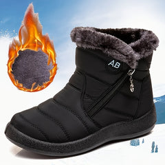 Plush Lined Thermal Snow Boots Keep Warm Flat Toe Snow Shoes