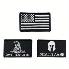 Men's Skull Embroidered Flower Patch Outdoor Stickers