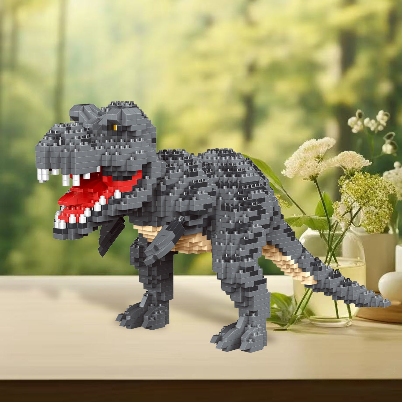 Jurassic Brontosaurus & Velociraptor Building Blocks Model Toy