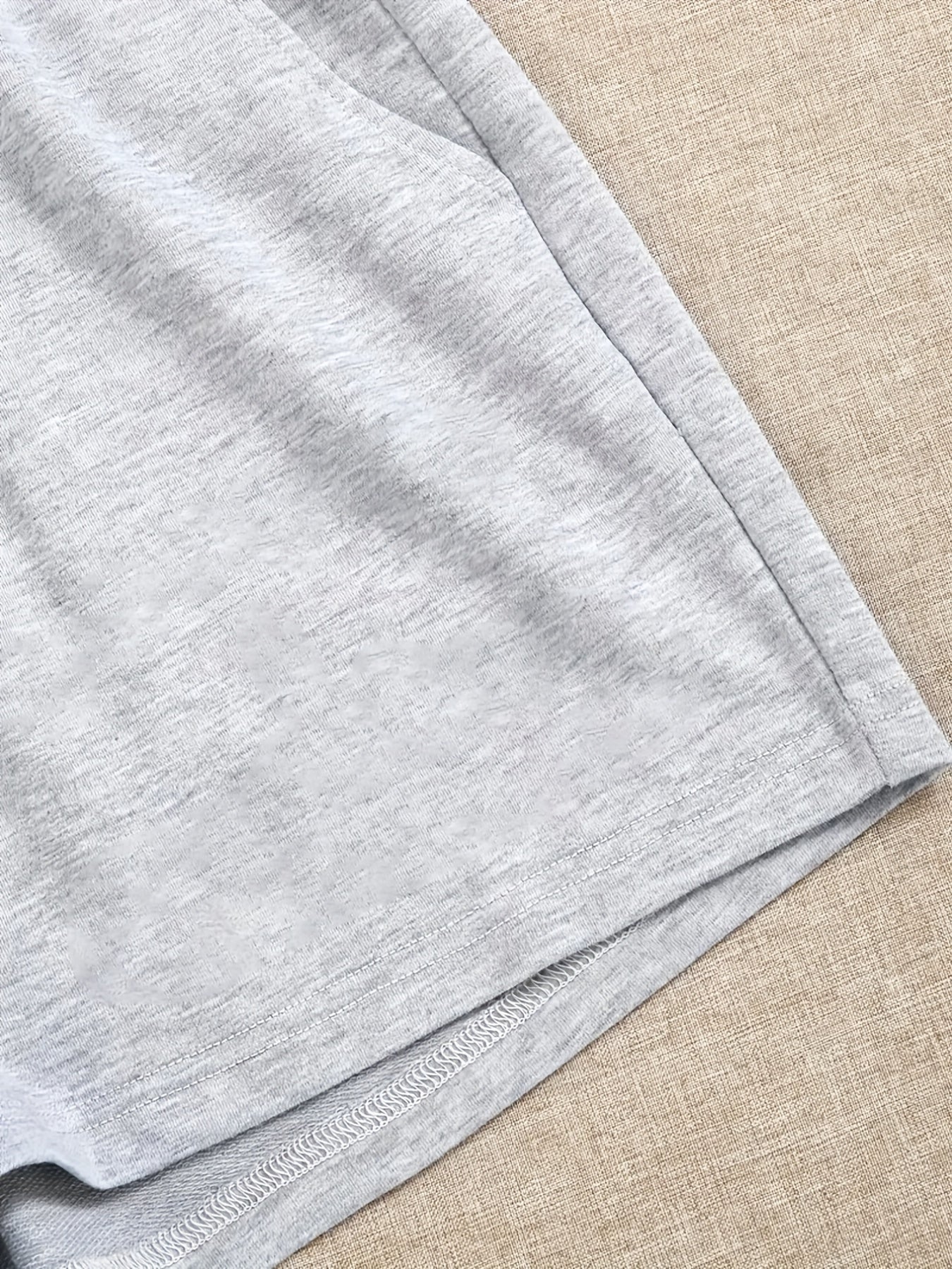 Solid High Rise Drawstring Loose Shorts