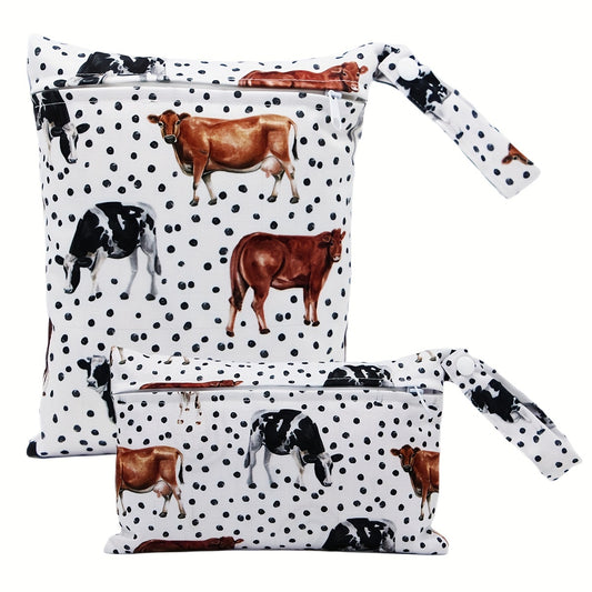2 Pcs Cows Prints Small Wet Bag Set
