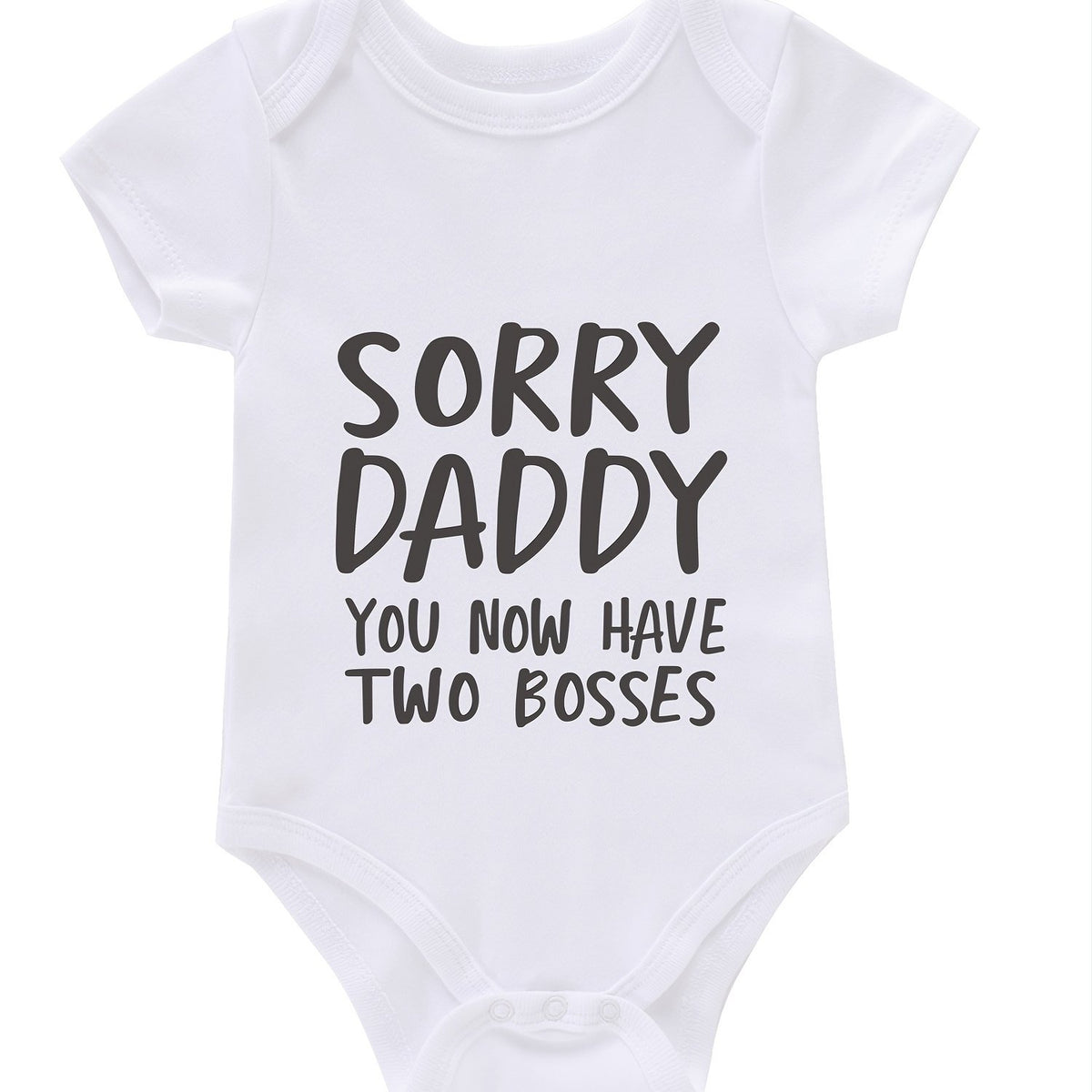 Newborn Infant Romper Letter Print Short Sleeve Bodysuit For Baby Girls