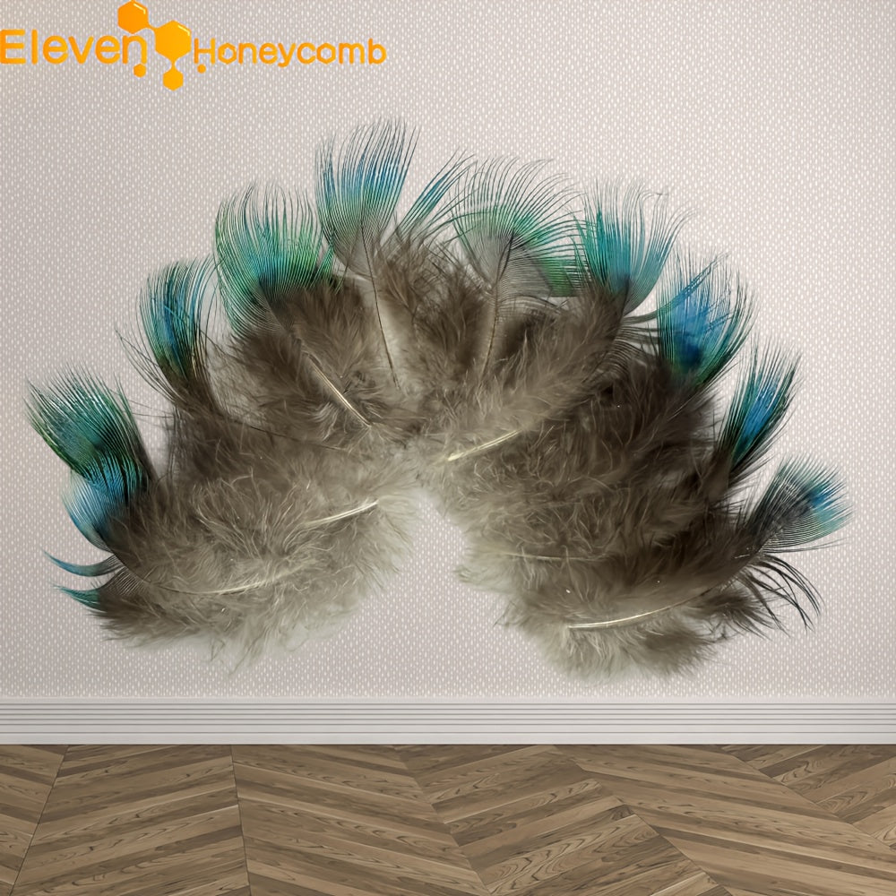 10pcs Bohemian Style Artificial Peacock Feathers for Wedding Decor DIY Projects