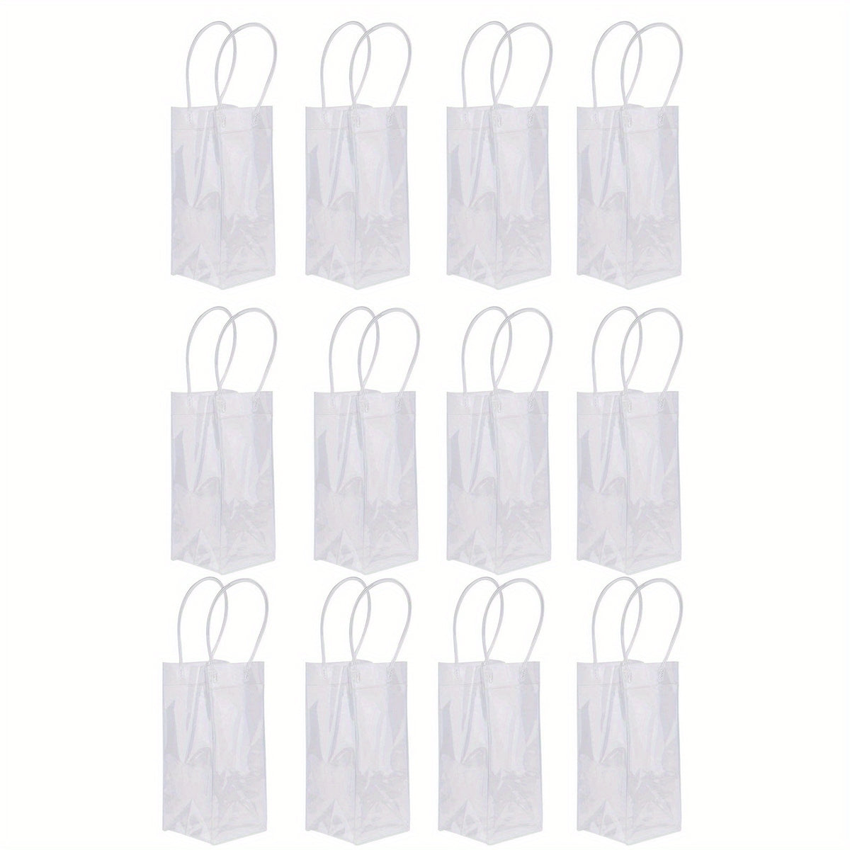 12pcs PVC Wine Bags Ice Wine Pouch With Handle