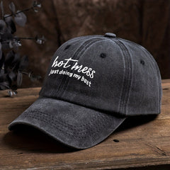 Letter Print Baseball Cap Vintage Peaked Cap