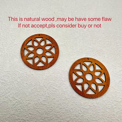 10pcs Round Sliced Pendant Wooden Earrings Necklace Crafts