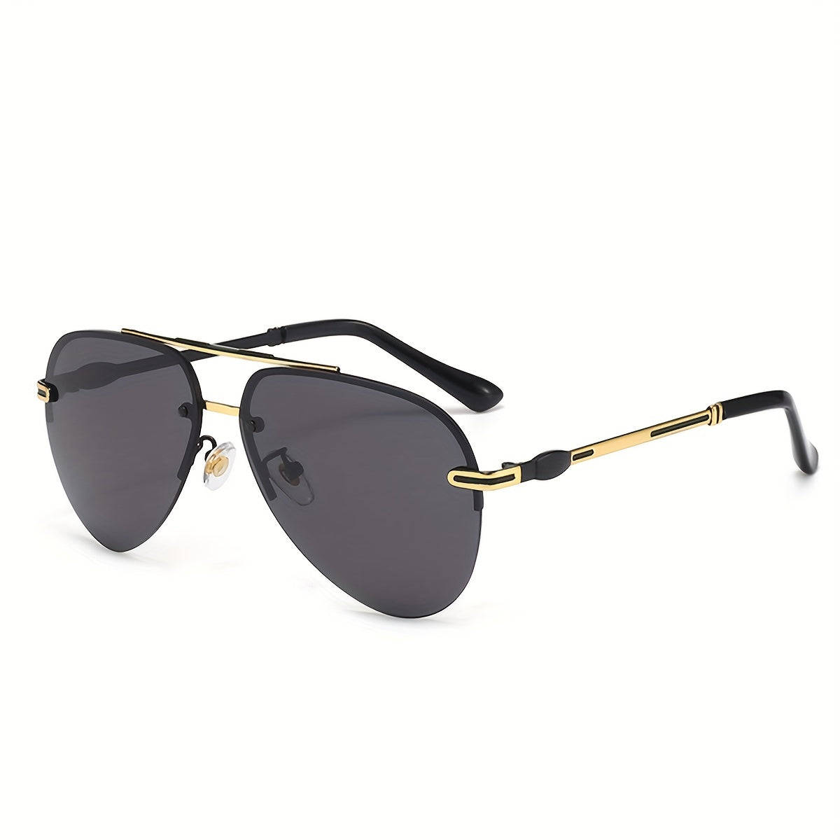 Polarized Semi Rimless Pilot Sunglasses UV400