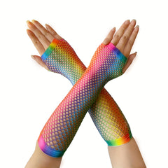 Rainbow Gradient Half Finger Gloves LGBT Pride Accessories