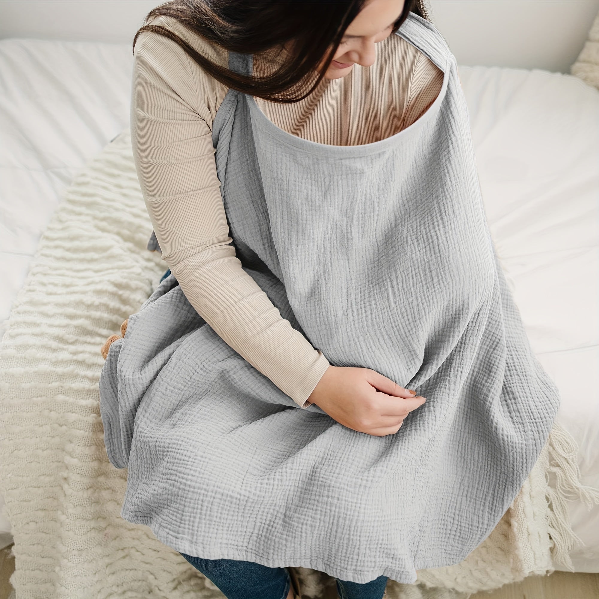 Muslin Nursing Cover Breathable Breastfeeding Apron