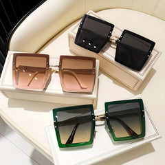Oversized Square Frame Sunglasses Gradient Lens Glasses UV400