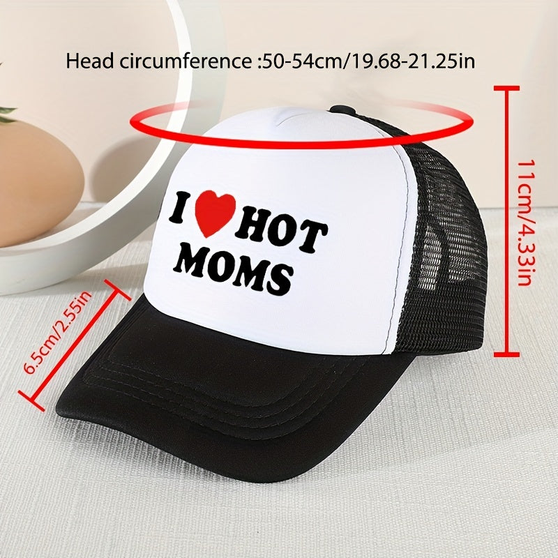 Kids Mesh Baseball Cap I Love My Hot Mom Print