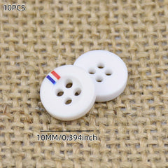 10PCS Resin Buttons High Shirt t shirt Beige Round Thin Four Eyed Button