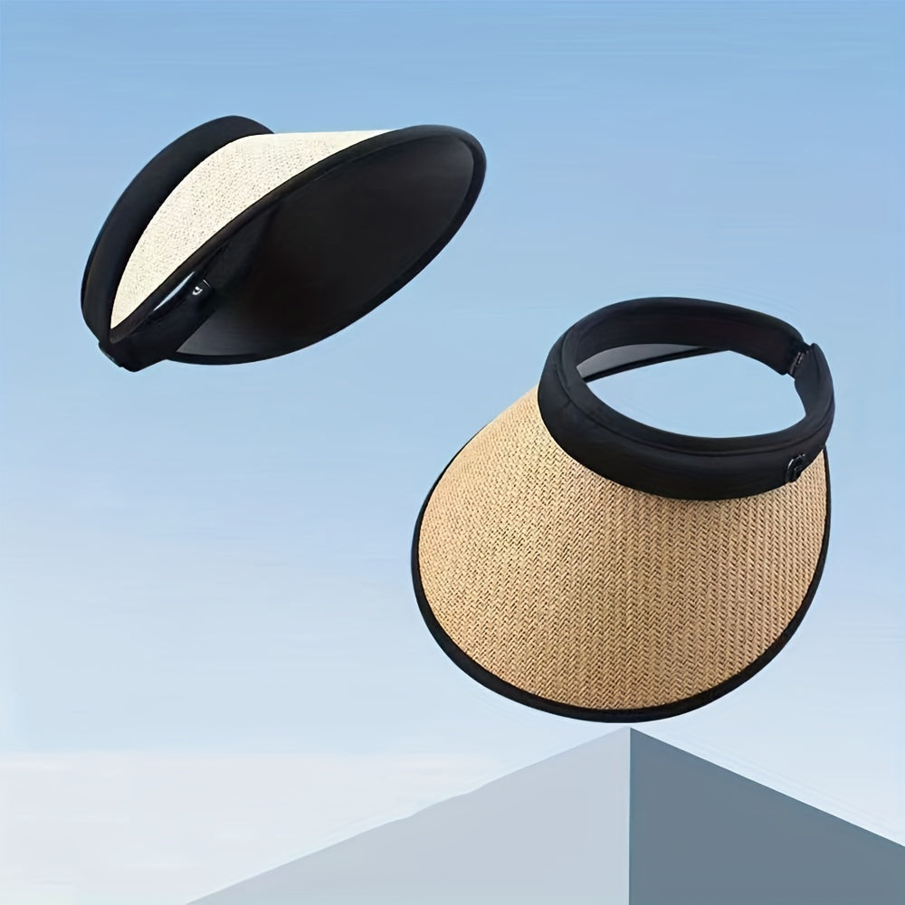 Wide Brim UV Protection Sun Hat Beach Visor Straw Cap Women
