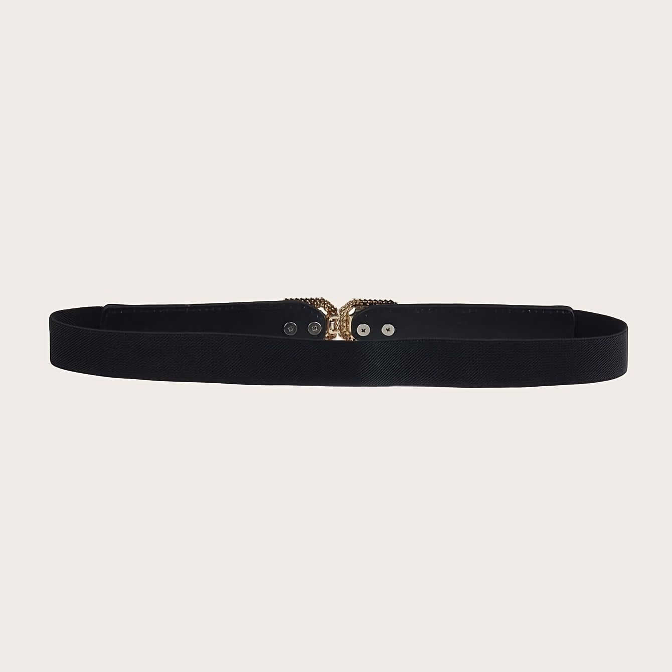 Square Crystal Buckle Belt Elastic Thin Girdle Waistband Women Coat Dress Belts