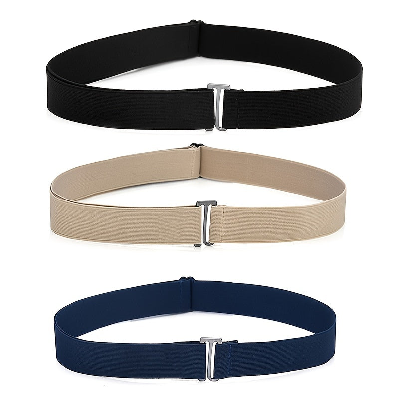 Invisible Belt Elastic Band Adjustable Women Waist Flat Buckle Dresses Waistband