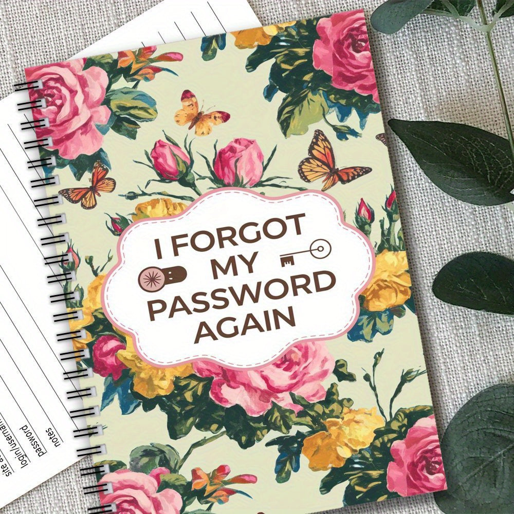 Floral Spiral Password Notebook 70 Pages