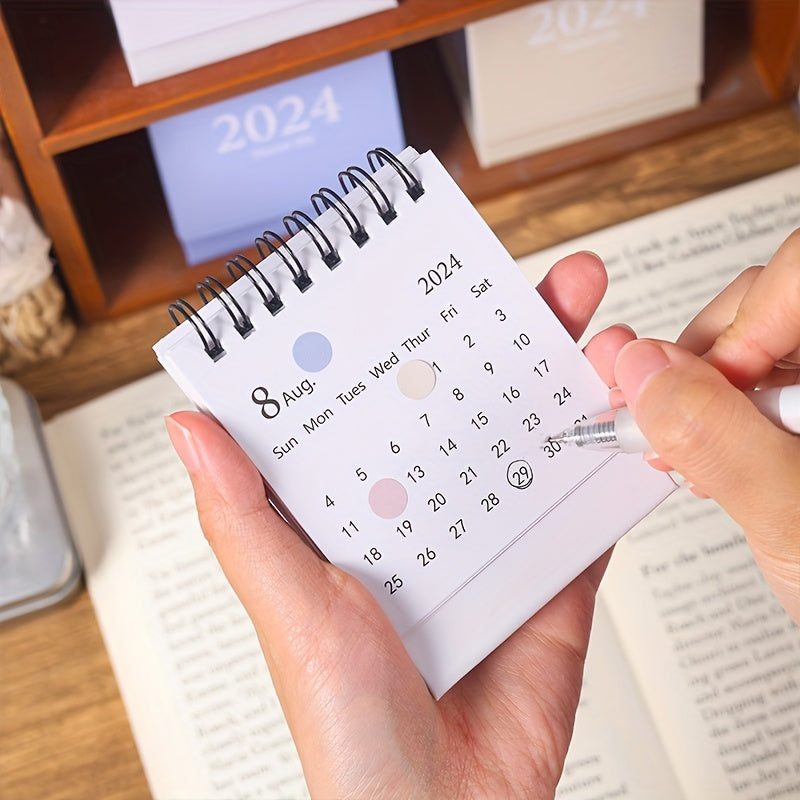 Morandi Mini Table Calendar Coil Desktop Decoration