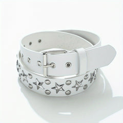 Vintage Punk Style Metal Buckle Wide Belt For Women Girls Students
