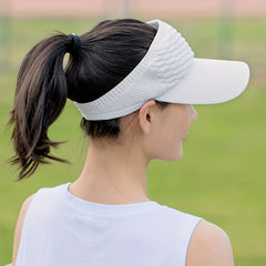 Pleated Knit Visor Hat for Women UV Protection Breathable Baseball Cap