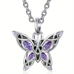Butterfly Urn Necklace for Dog Ashes Memorial Jewelry Pendant
