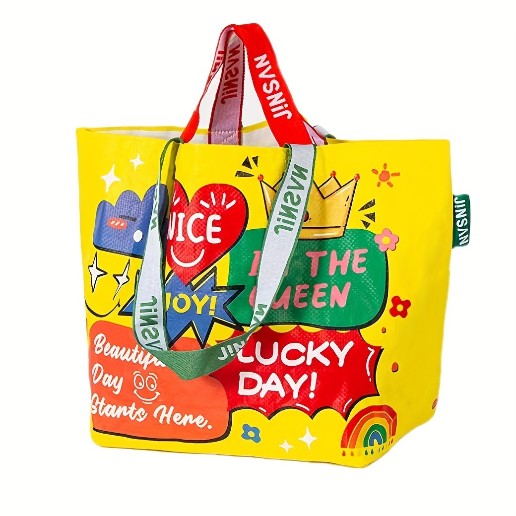 Rainbow Large Tote Bag Shoulder Bag Eco Friendly Shopping Grocery Bag