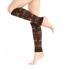 Christmas Knit Leg Warmers Rib Knit Knee High Leg Warmer Socks