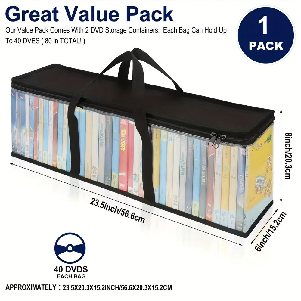 DVD Storage Bag Organizer Clear Plastic Holders Carrying Handles
