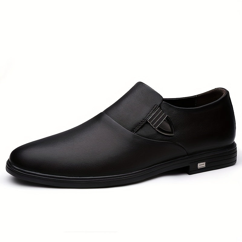 Men's Leather Slip-On Dress Shoes for Wedding Business