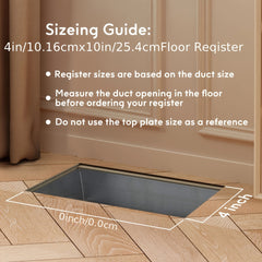 2pcs Brown Floor Vent Covers 10"x25.4cm Adjustable Air Vent Deflectors