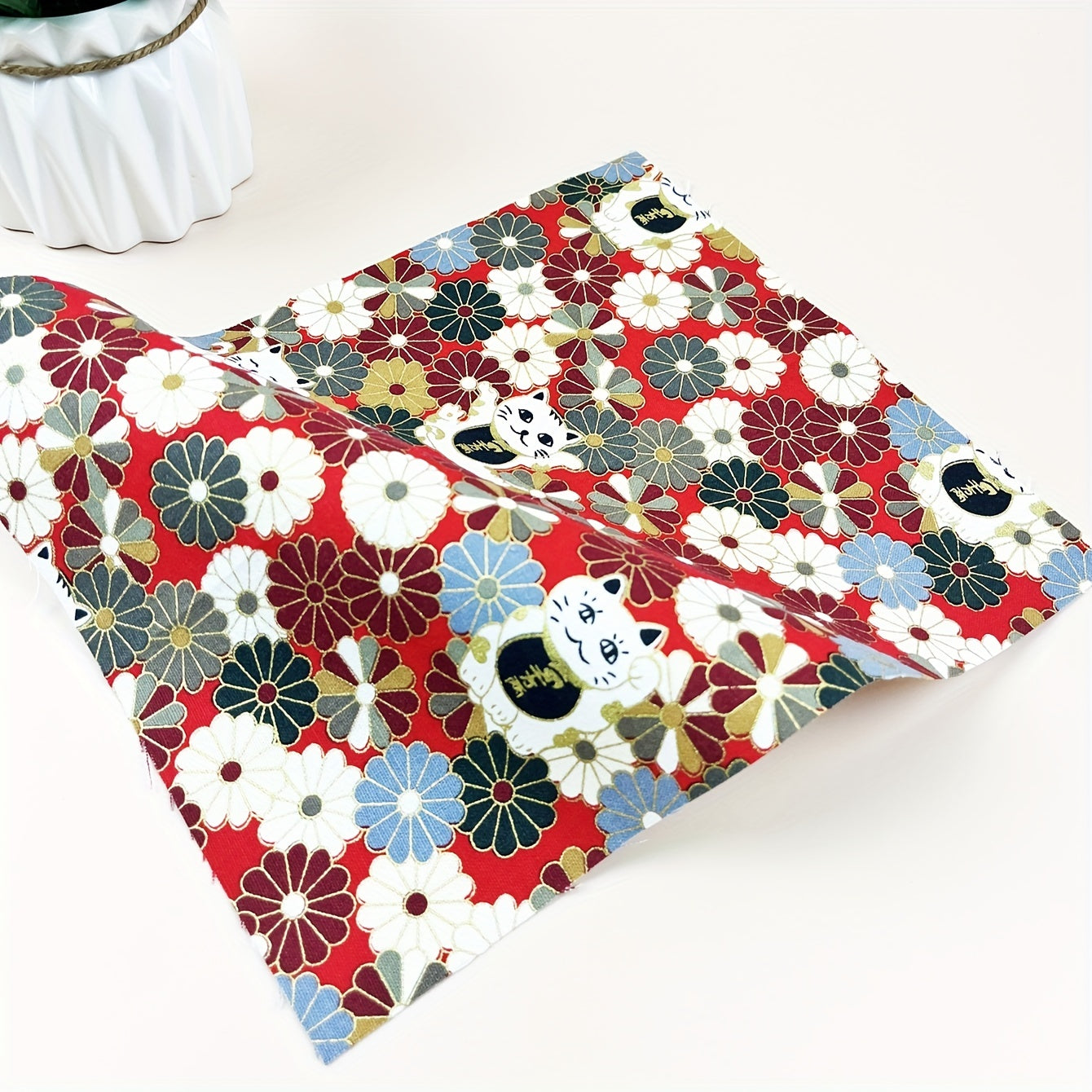 5pcs 19 24 DIY Red Printed Cotton Fabric Sewing Crafts Clothing Sewing Cloth DIY