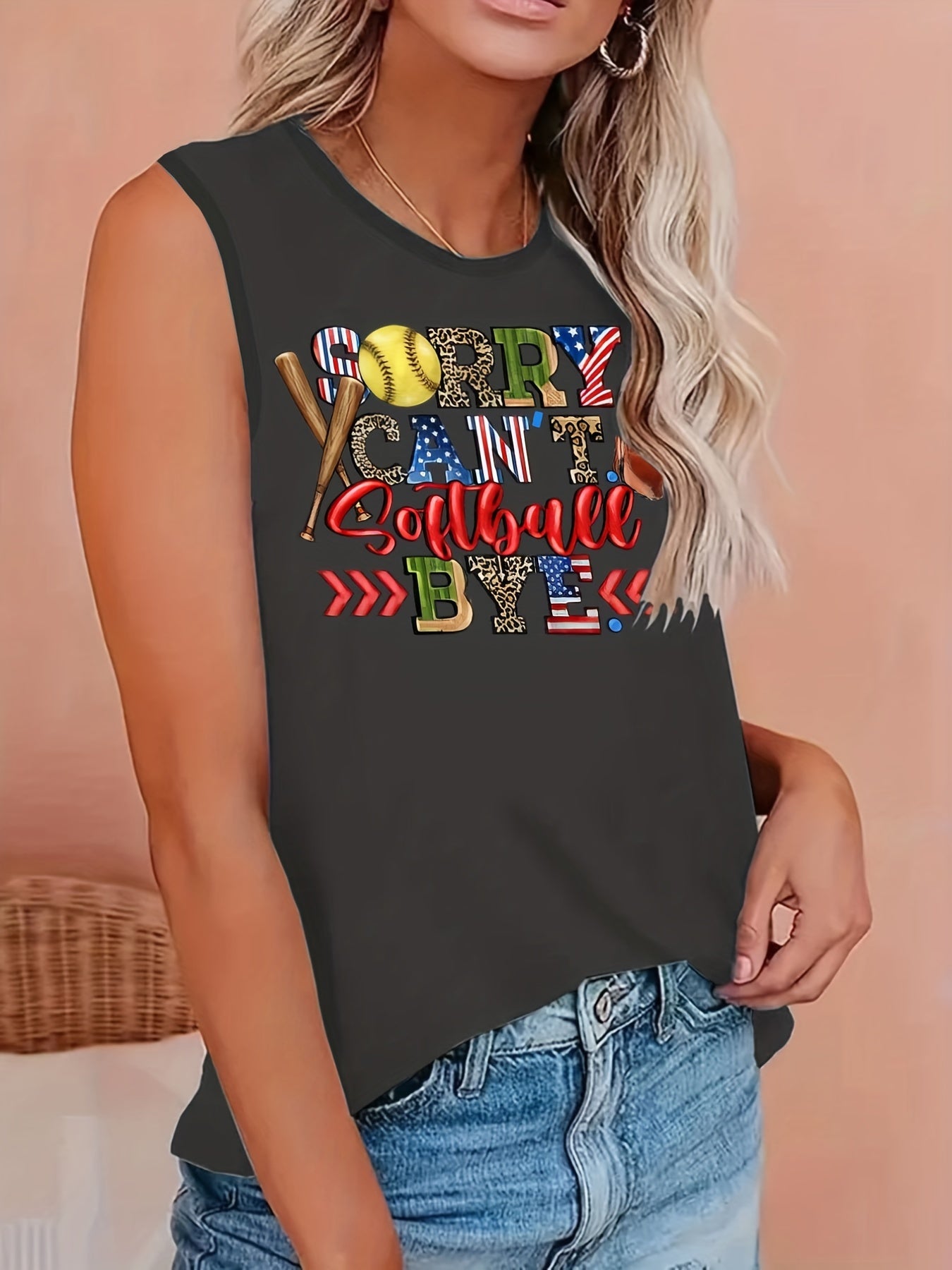  Leopard & Sunflower Print Tank Top