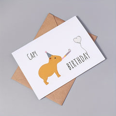 Funny Capy Birthday Party Greetings Card Husband Wife Gift