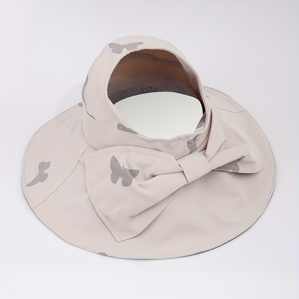 Butterfly Print Wide Brim Bucket Hat UV Protection