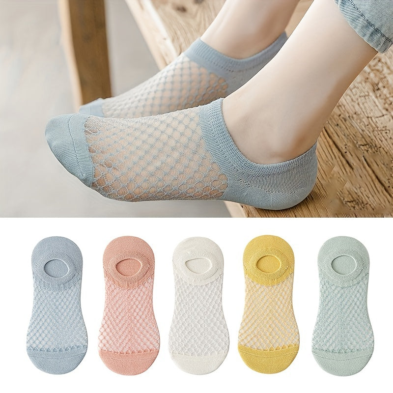 5 Pairs Geometric Pattern Low Cut Ankle Socks for Women