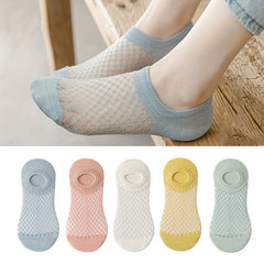 5 Pairs Geometric Pattern Low Cut Ankle Socks for Women