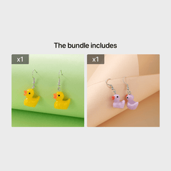 Duck Earrings Synthetic Resin Cute Animal Jewelry Dangle Earrings