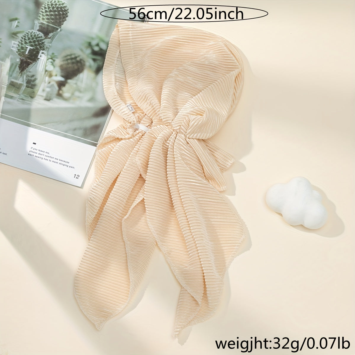 Crinkle Turban Cap Solid Head Wrap Elastic Hijab Lace Up Bonnet