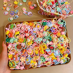 50pcs Cartoon Hair Tie for Babies High Elastic Hair Accessories