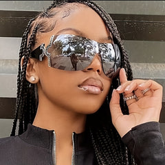 Y2K Wrap Around Sunglasses Mirrored UV400 Sun Shades