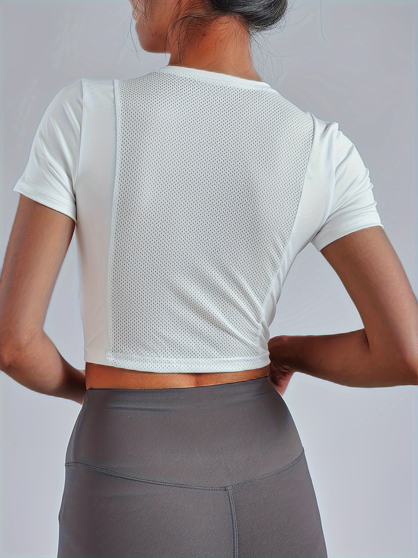 Mesh Breathable T Shirt Fitness Crop Tee Women's Activewear