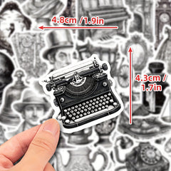 50pcs Gothic Retro Stickers for Water Bottle Laptop Phone Skateboard