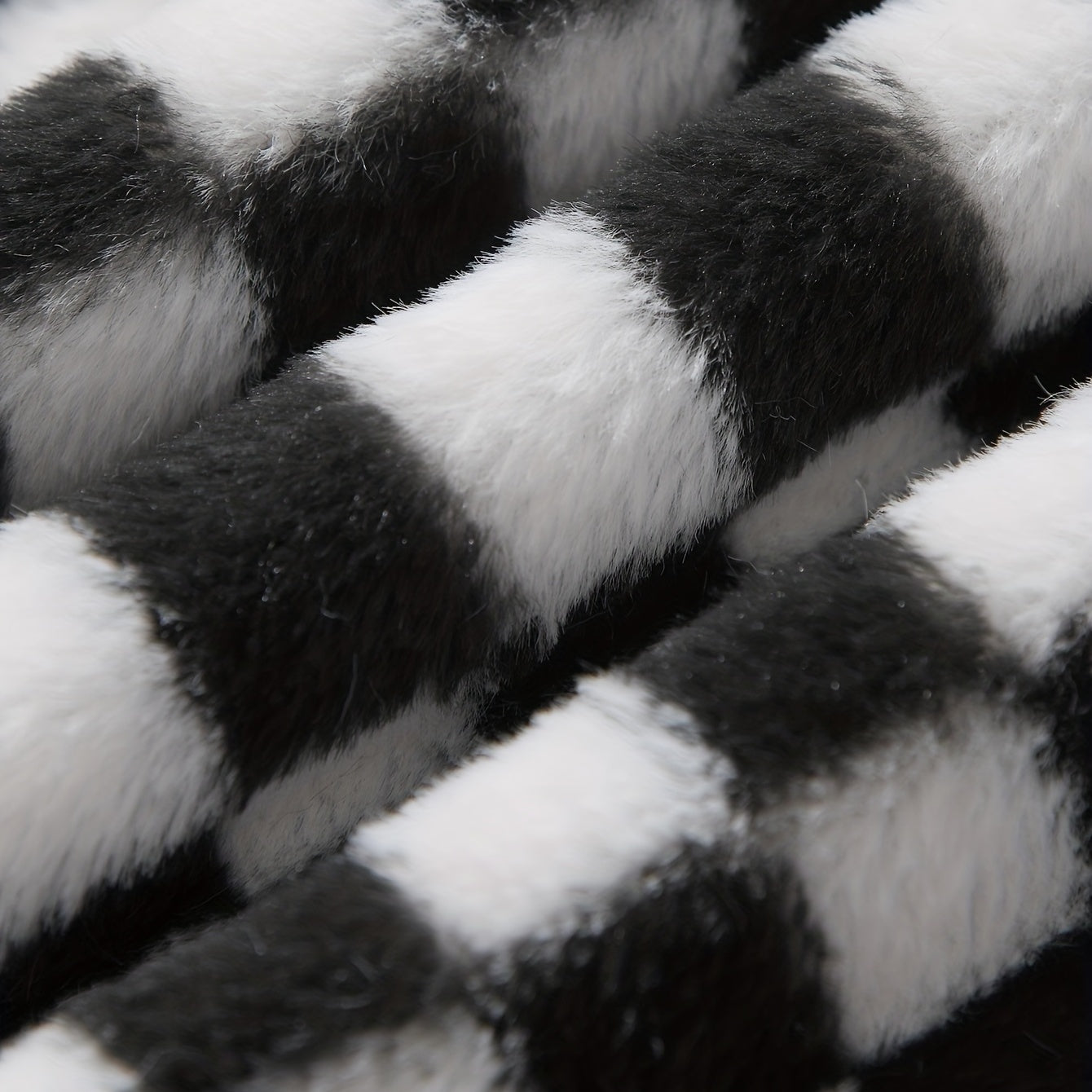 Rabbit Fur Checkerboard Plush Soft Comfortable Hat Shoes Pillow Bag Toy