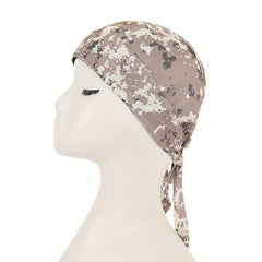 Unisex Camo Print Head Wrap Pirate Hat Summer Sweat-absorbing Outdoor Riding